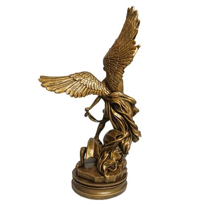 Imagem de São Miguel Arcanjo em Mármore com Pintura em Bronze - 40cm