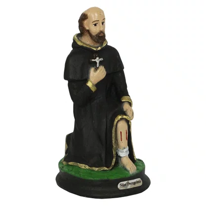 Imagem de São Peregrino de Resina Nacional - 12 cm