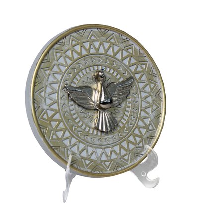 Imagem Divino Espírito Santo de Mesa em Metal e Resina Nacional - 10 cm x 10 cm