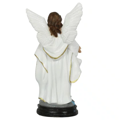 Imagem do Anjo da Guarda Branco de Resina Nacional - 20 cm