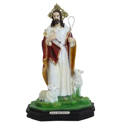 Imagem do Bom Pastor de Resina Nacional - 20 cm