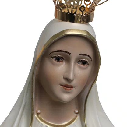 Imagem do Imaculado Coração de Fátima de Resina Nacional com Coroa - 75 cm