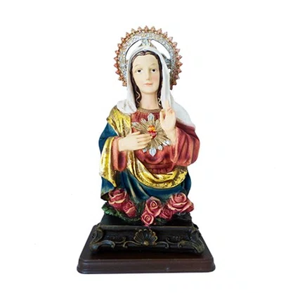 Imagem do Imaculado Coração de Maria Busto Resina Importada - 23 cm