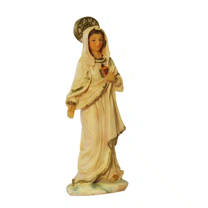 Imagem do Imaculado Coração de Maria de Resina Importada - 8 cm