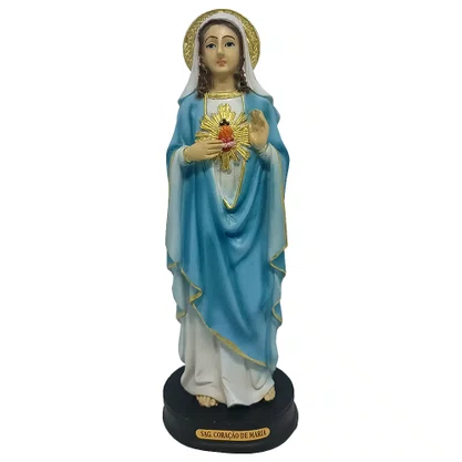 Imagem do Imaculado Coração de Maria de Resina Nacional - 20cm