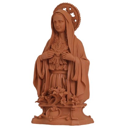 Imagem do Imaculado Coração de Maria em Terracota Resinada - 30 cm