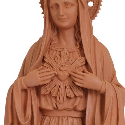 Imagem do Imaculado Coração de Maria em Terracota Resinada - 30 cm
