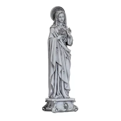 Imagem do Imaculado Coração de Maria Mármore - 57 cm