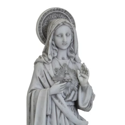 Imagem do Imaculado Coração de Maria Mármore - 57 cm