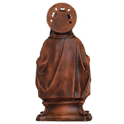 Imagem do Imaculado Coração de Maria de Resina com Efeito Madeira - 30 cm
