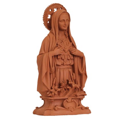 Imagem do Imaculado Coração de Maria em Terracota Resinada - 30 cm