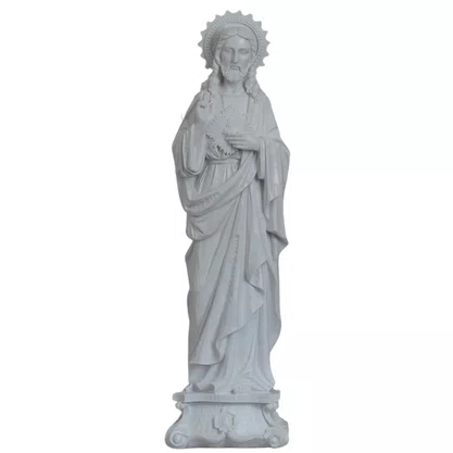 Imagem do Sagrado Coração de Jesus de Mármore Natural - 57 cm