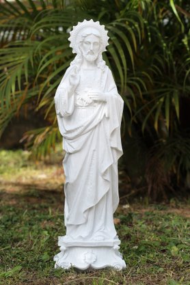 Imagem do Sagrado Coração de Jesus de Mármore Natural - 57 cm
