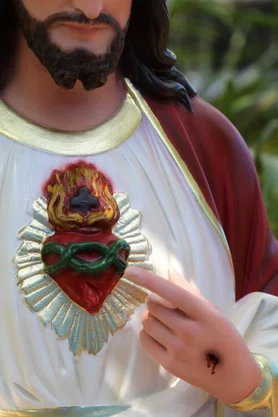 Imagem do Sagrado Coração de Jesus de Resina Nacional - 110 cm