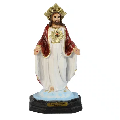 Imagem do Sagrado Coração de Jesus de Resina Nacional - 12 cm