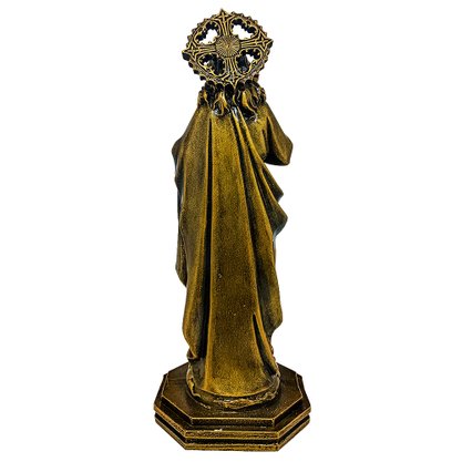 Imagem do Sagrado Coração de Jesus em Mármore Pintura Bronze - 32cm