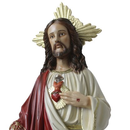 Imagem do Sagrado Coração de Jesus Resina Nacional - 65 cm