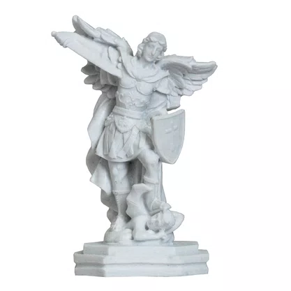 Imagem Dos Três Arcanjos Mármore Branco - 17 Cm