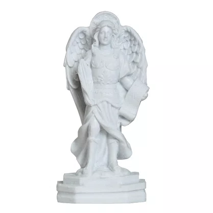 Imagem Dos Três Arcanjos Mármore Branco - 17 Cm