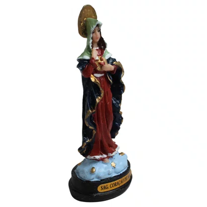 Imagem Imaculado Coração de Maria de Resina - 12 cm