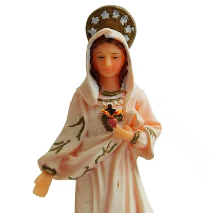 Imagem do Imaculado Coração de Maria de Resina Importada - 10 cm
