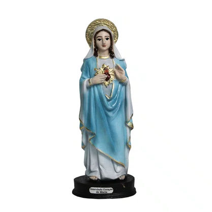 Imagem Imaculado Coração de Maria de Resina Nacional - 15 cm