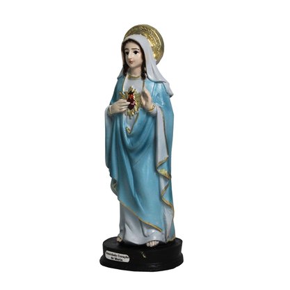 Imagem Imaculado Coração de Maria de Resina Nacional - 15 cm