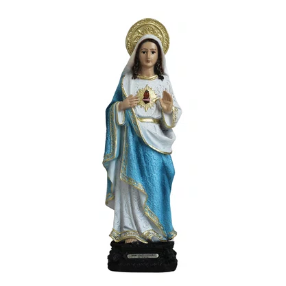 Imagem Imaculado Coração de Maria de Resina Nacional - 28 cm