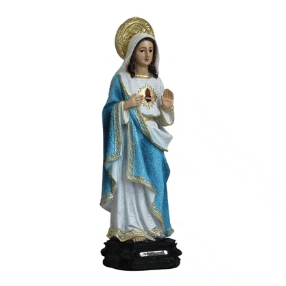 Imagem Imaculado Coração de Maria de Resina Nacional - 28 cm