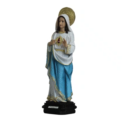 Imagem Imaculado Coração de Maria de Resina Nacional - 28 cm