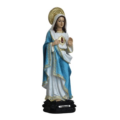 Imagem Imaculado Coração de Maria de Resina Nacional - 28 cm