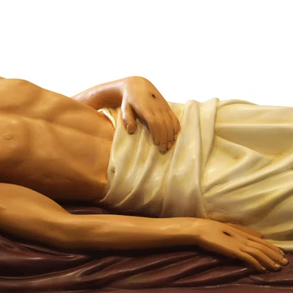 Imagem Jesus Cristo Morto na Esquife de Resina -140 cm