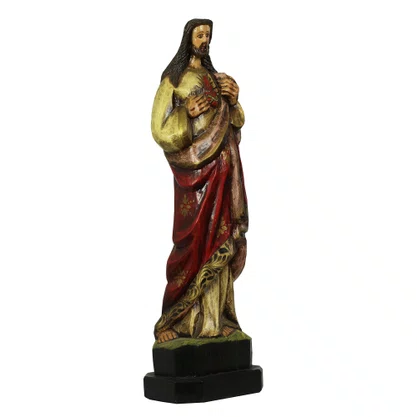 Imagem do Sagrado Coração de Jesus em Madeira - 57 cm