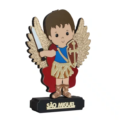 Imagem MDF de Arcanjo São Miguel Color - 16 cm