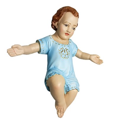 Imagem Menino Jesus de Resina Nacional com Veste Azul - 33 cm