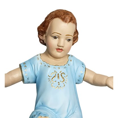 Imagem Menino Jesus de Resina Nacional com Veste Azul - 33 cm