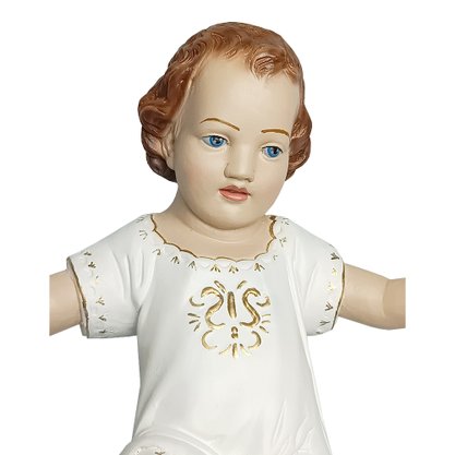 Imagem Menino Jesus de Resina Nacional com Veste Branca - 33cm