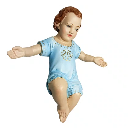 Imagem Menino Jesus de Resina Nacional com Veste Azul - 33 cm