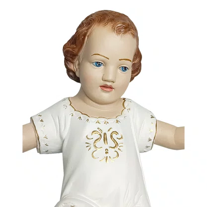Imagem Menino Jesus de Resina Nacional com Veste Branca - 33cm