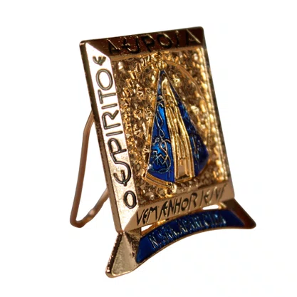 Imagem de Metal de Nossa Senhora Aparecida Dourado Mesa