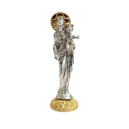 Imagem Metal de Nossa Senhora Auxiliadora Dourado e Prata - 9 cm