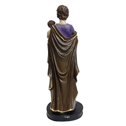 Imagem de São José com Menino Jesus no Colo de Resina Nacional - 19 cm