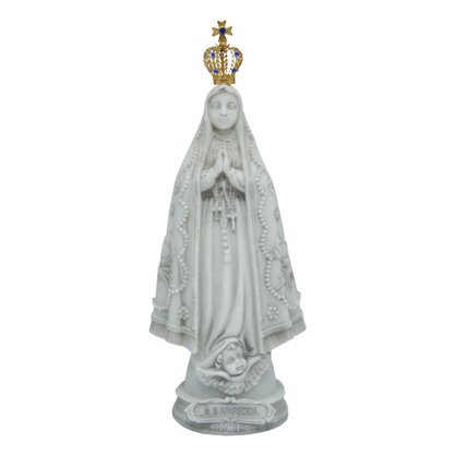 Imagem Nossa Senhora Aparecida com Coroa de Metal em Mármore - 24cm