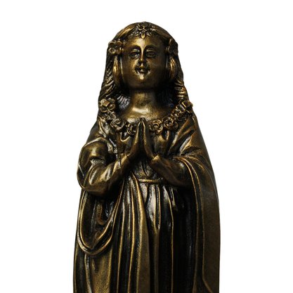 Imagem Nossa Senhora Aparecida Fac-Símile em Mármore Com Pintura em Bronze - 29 cm
