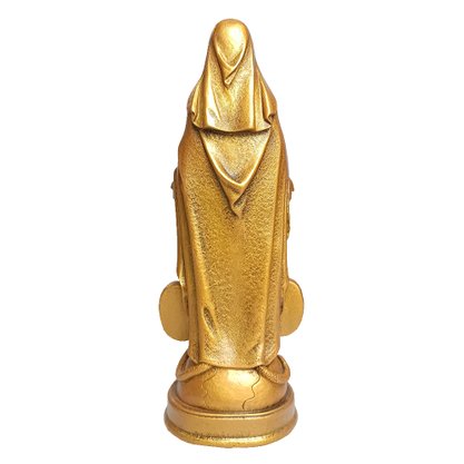 Imagem Nossa Senhora das Graças com Medalha Milagrosa em Mármore com Pintura Bronze - 21 cm