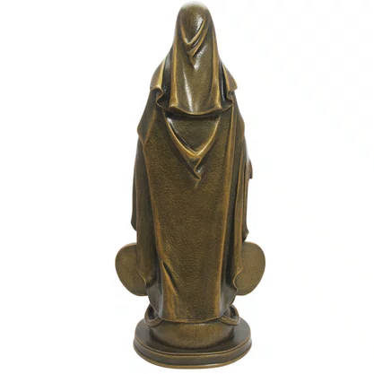 Imagem Nossa Senhora das Graças com Medalha Milagrosa em Mármore com Pintura Bronze - 40 cm