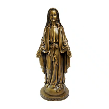 Imagem Nossa Senhora das Graças em Mármore com Pintura em Bronze - 40 cm