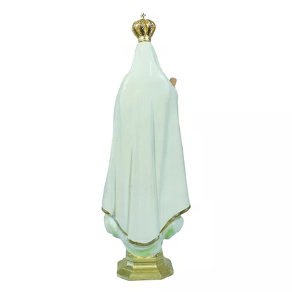 Imagem Nossa Senhora do Imaculado Coração de Fátima Resina Nacional com Coroa - 30 cm