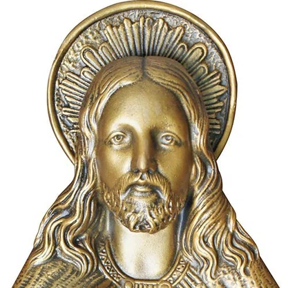 Imagem para Parede Sagrado Coração de Jesus em Mármore com Pintura em Bronze - 26 cm