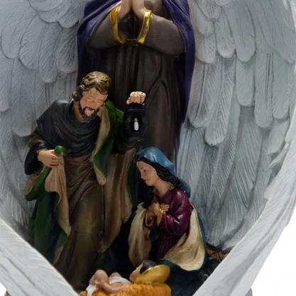 Imagem Presépio com Anjo de Resina Importada - 30 cm